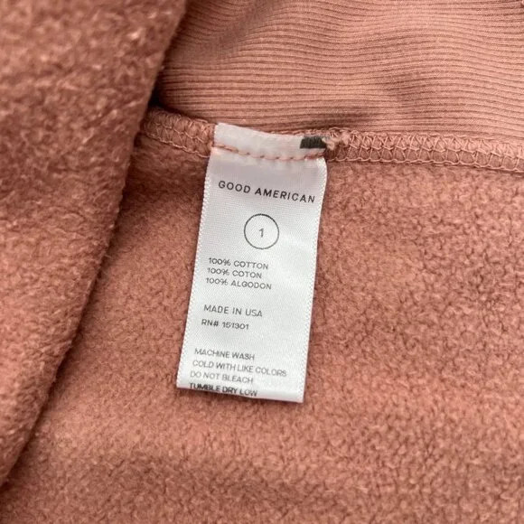 Good American Pink Cropped Crewneck Sweatshirt | Made in USA - Picture 5 of 7